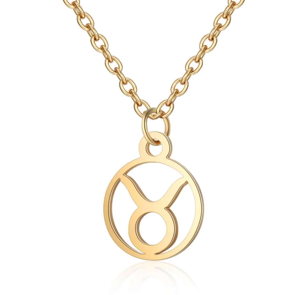 324 Taurus Zodiac Symbol Charm Necklace 10$